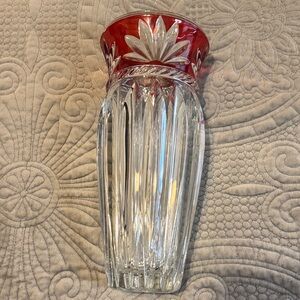 Celebrations by Mikasa Red and Clear Crystal Vase